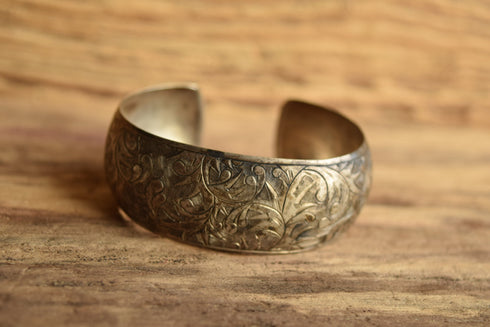 Engraved Sterling Silver Cuff Bracelet